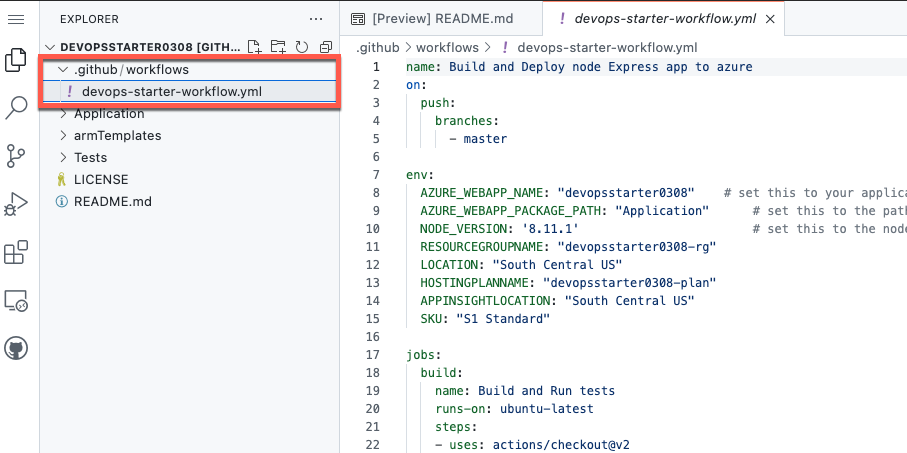 Open yaml workflow