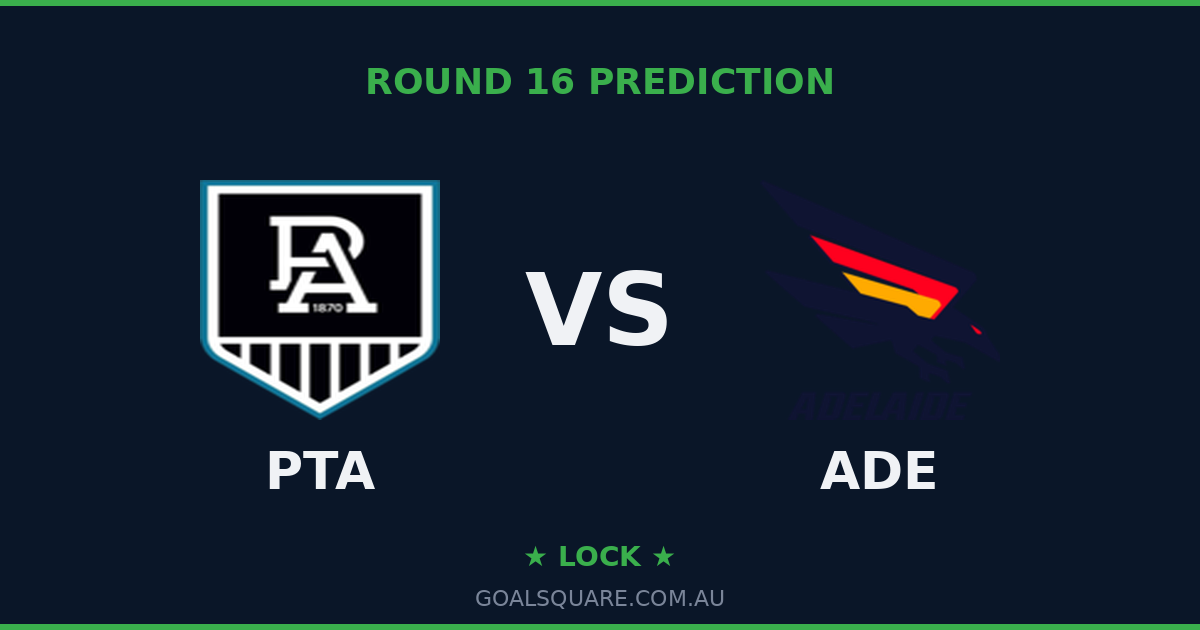 Port Adelaide vs Adelaide Crows Round 16 2026: AFL Prediction & Analysis