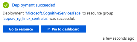 The notification showing the face resource created