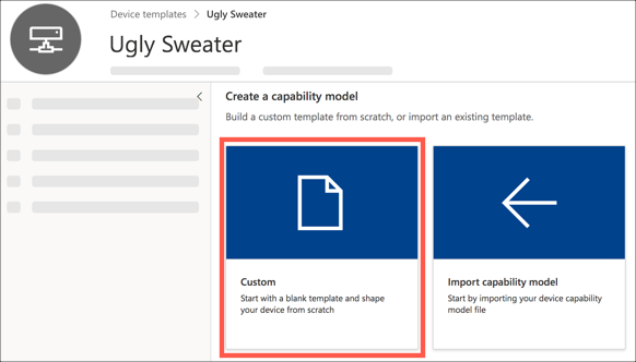 Selecting the custom capability model