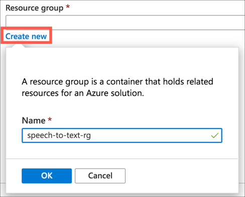 Create new resource group