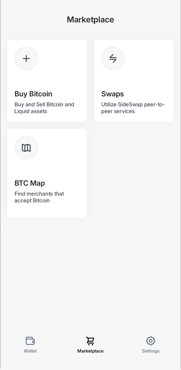 AQUA buy screen: pay $100 USD, receive BTC, wallet address and payment method