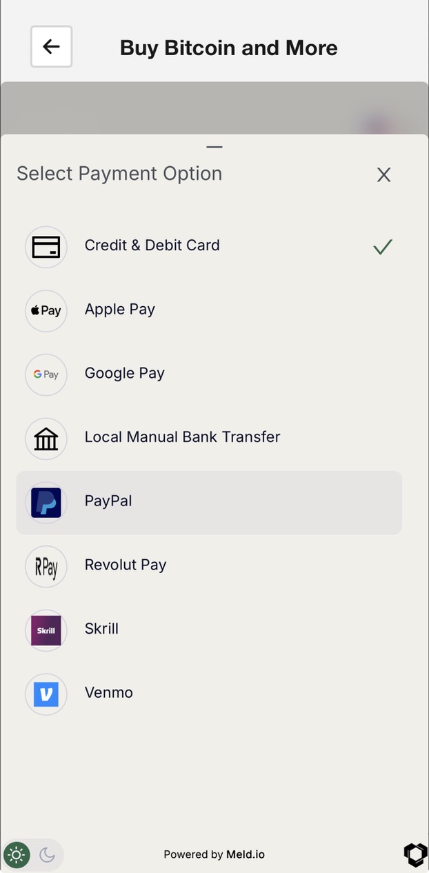 Select a quote to buy crypto: Unlimit, Topper, and Mercuryo options