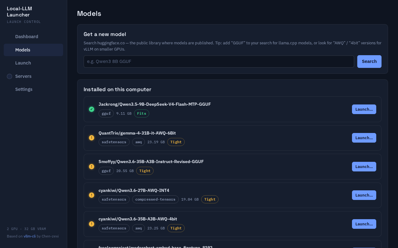 Models screenshot