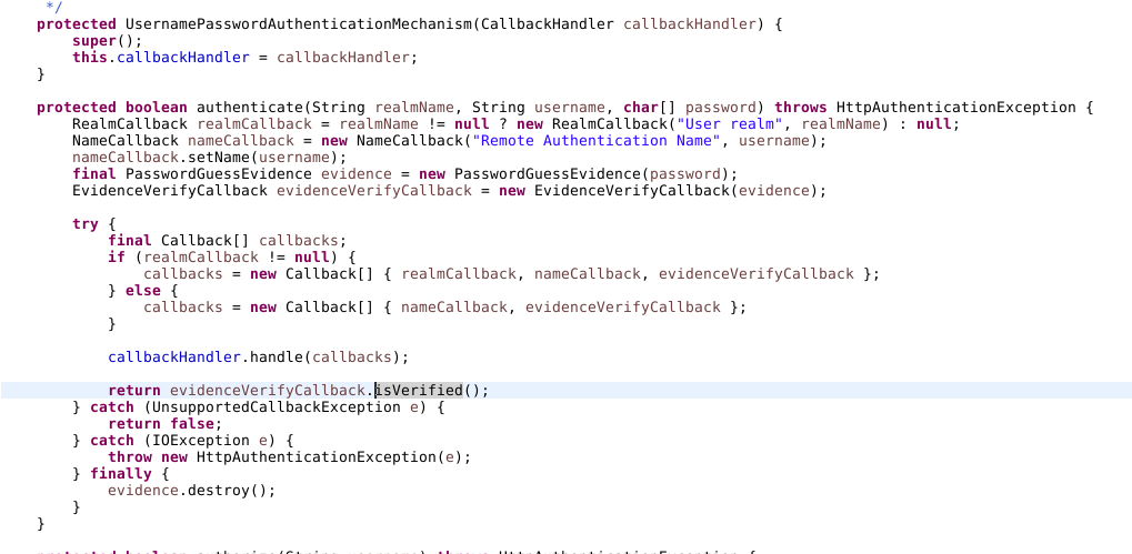 UsernamePasswordAuthenticationMechanism