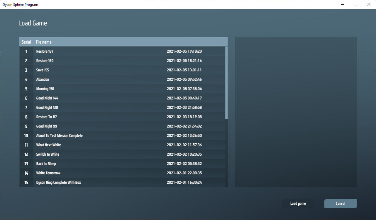 Load Game Window image