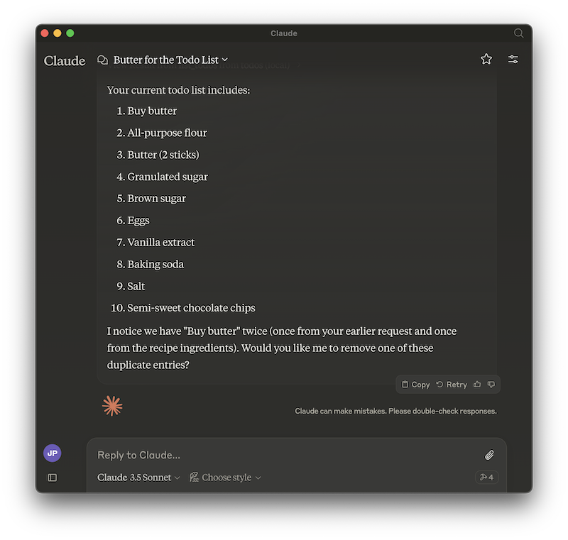 Claude Desktop Screenshot - Add Items 2/2
