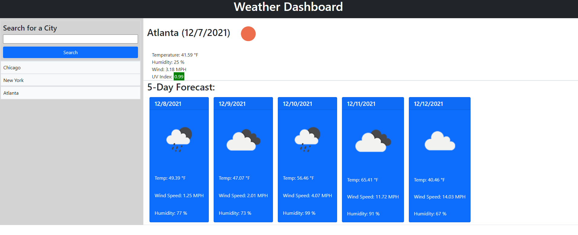 Weather Dashboard