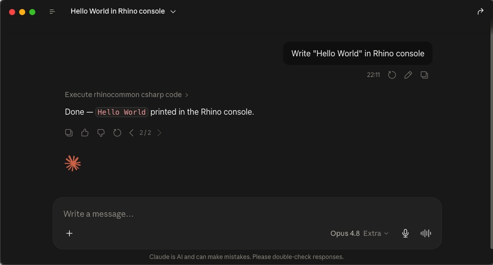 RhinoMCP tools in Claude