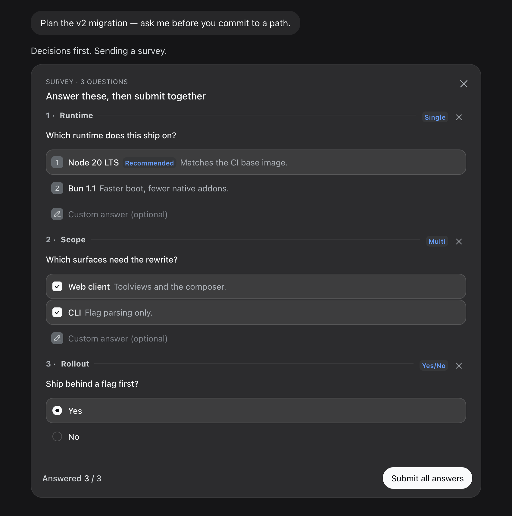 Inline mode