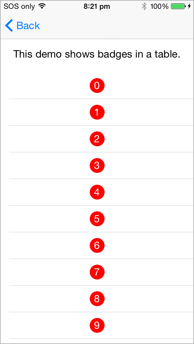 Show BadgeSwift in a table view in iOS