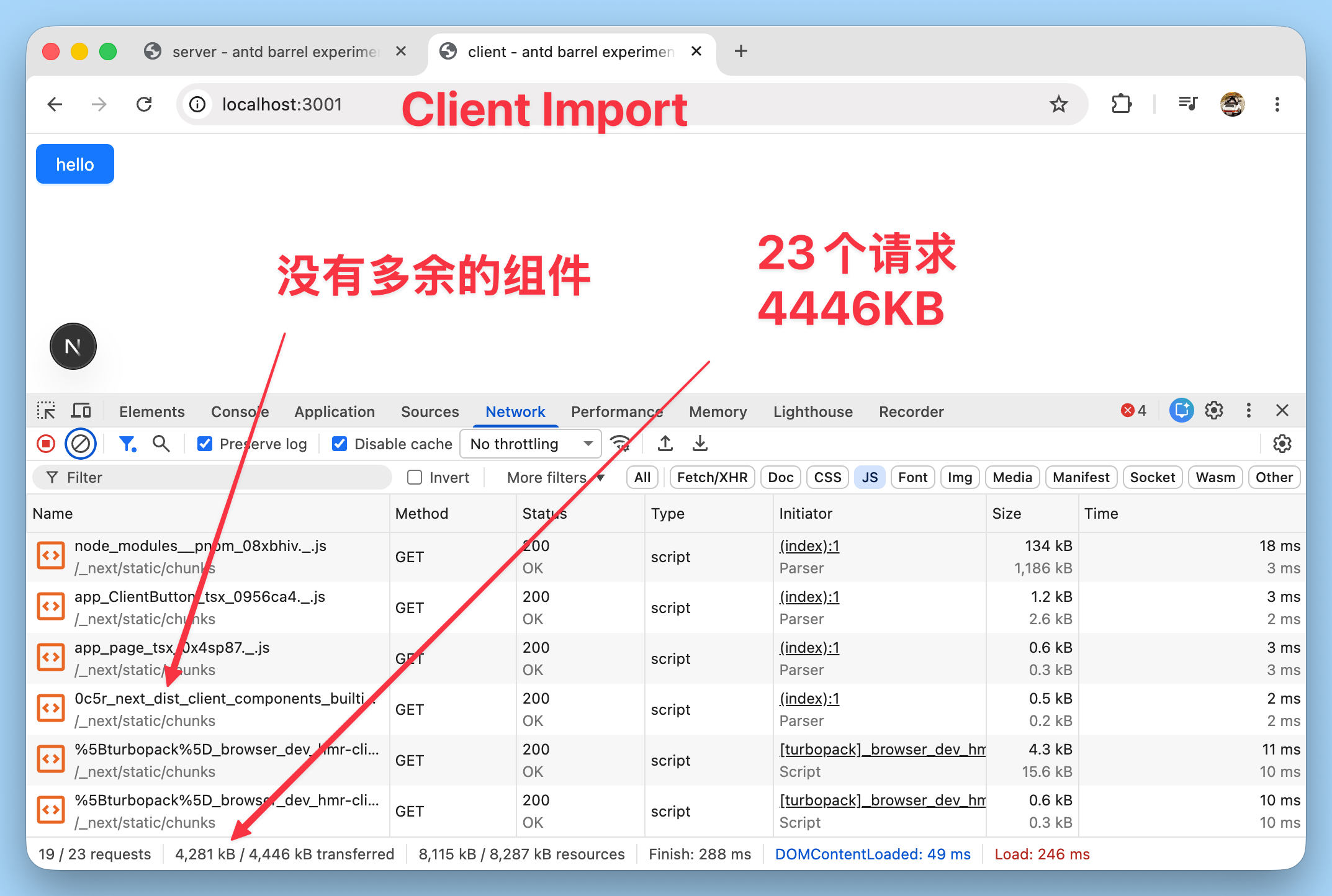 dev client import