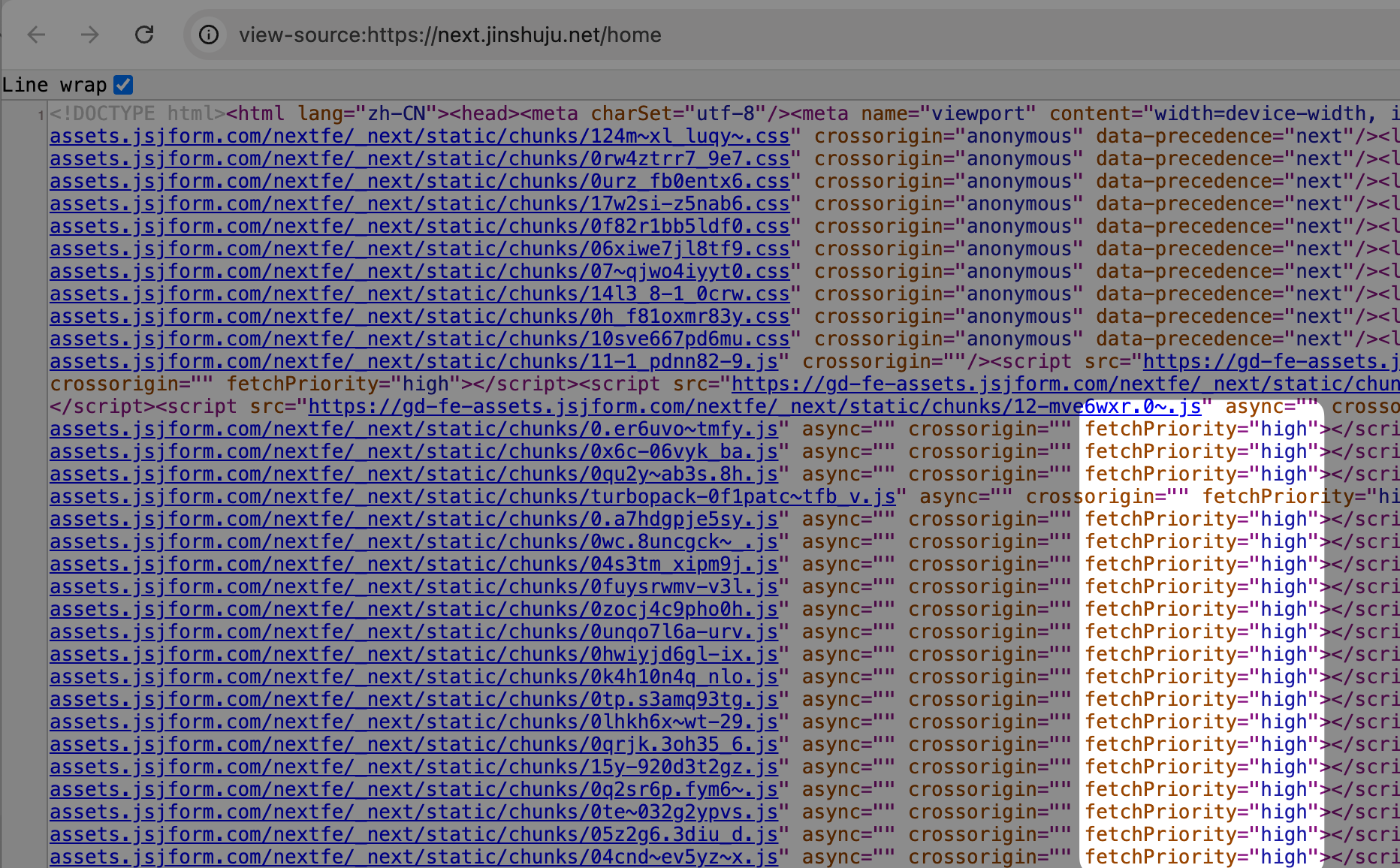 view-source: chunks now carry fetchPriority=high