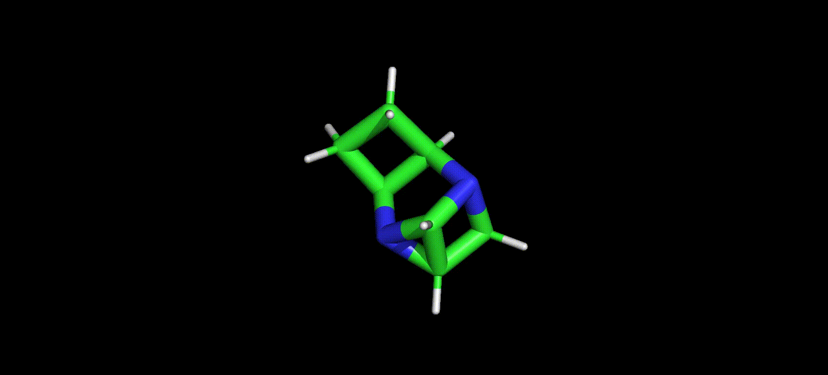 Animation of diffusion model-generated 3D molecules visualized successively