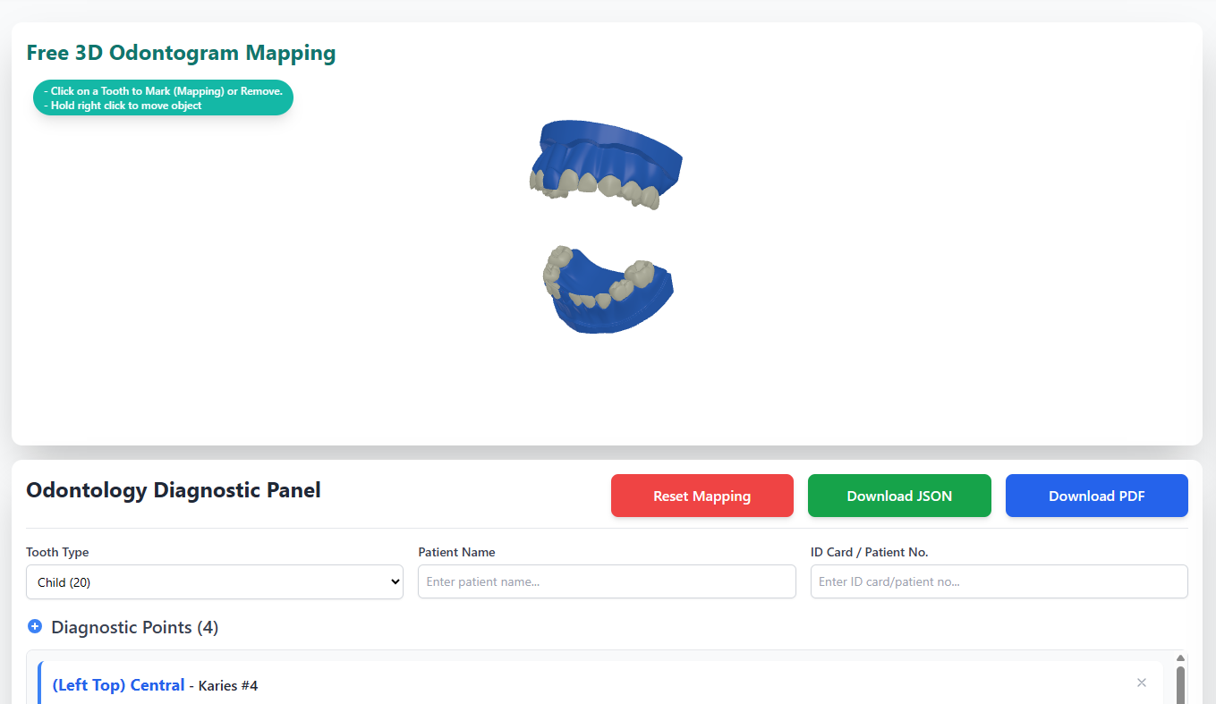 3D Odontogram screenshot