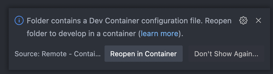 Reopen in Container