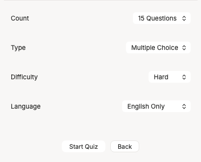 Quiz mode