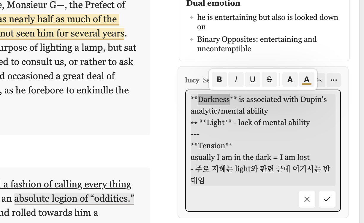Text formatting toolbar