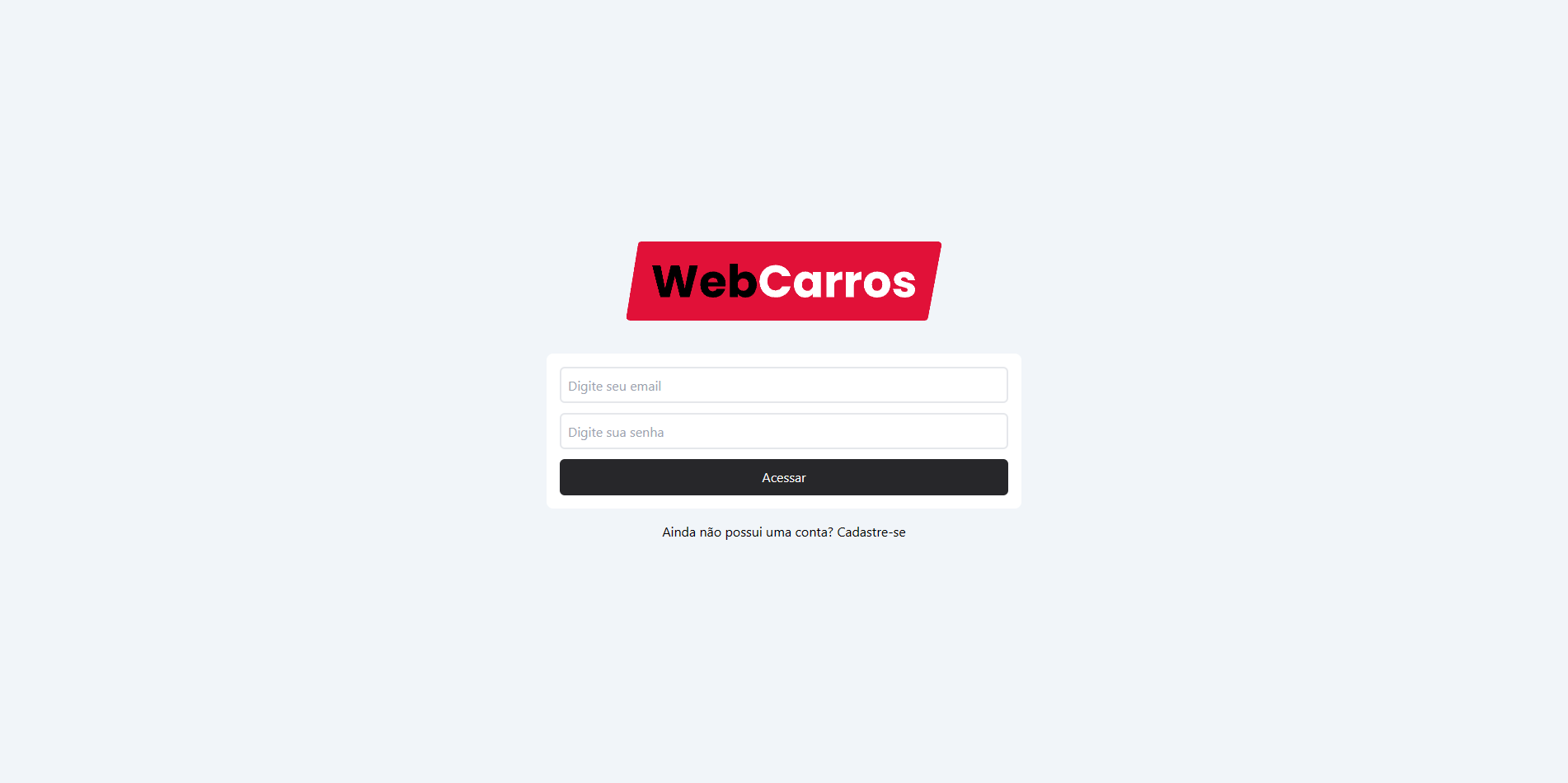 Login page