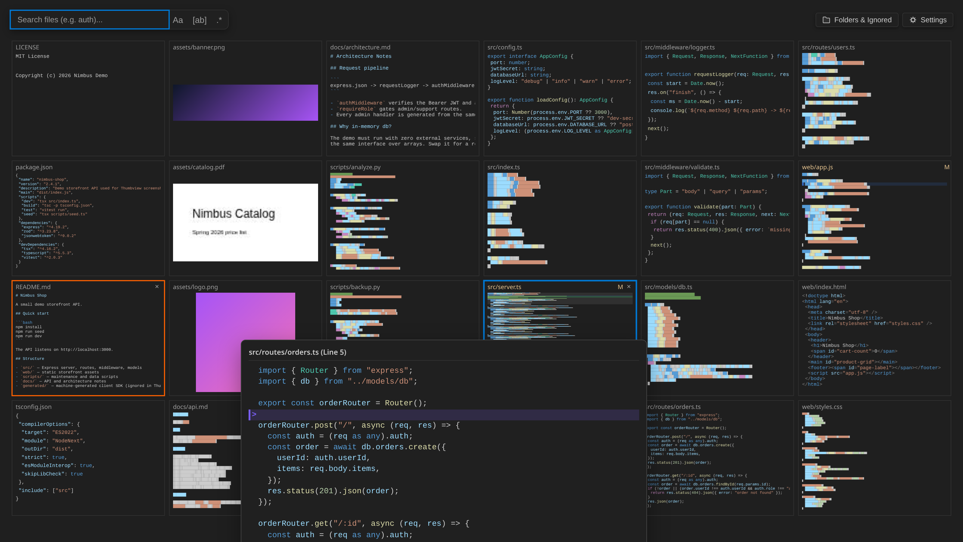 Hold Left Ctrl over a tile to read its code without opening it