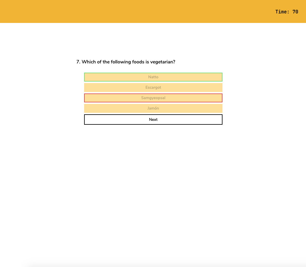 Quiz questions screenshot