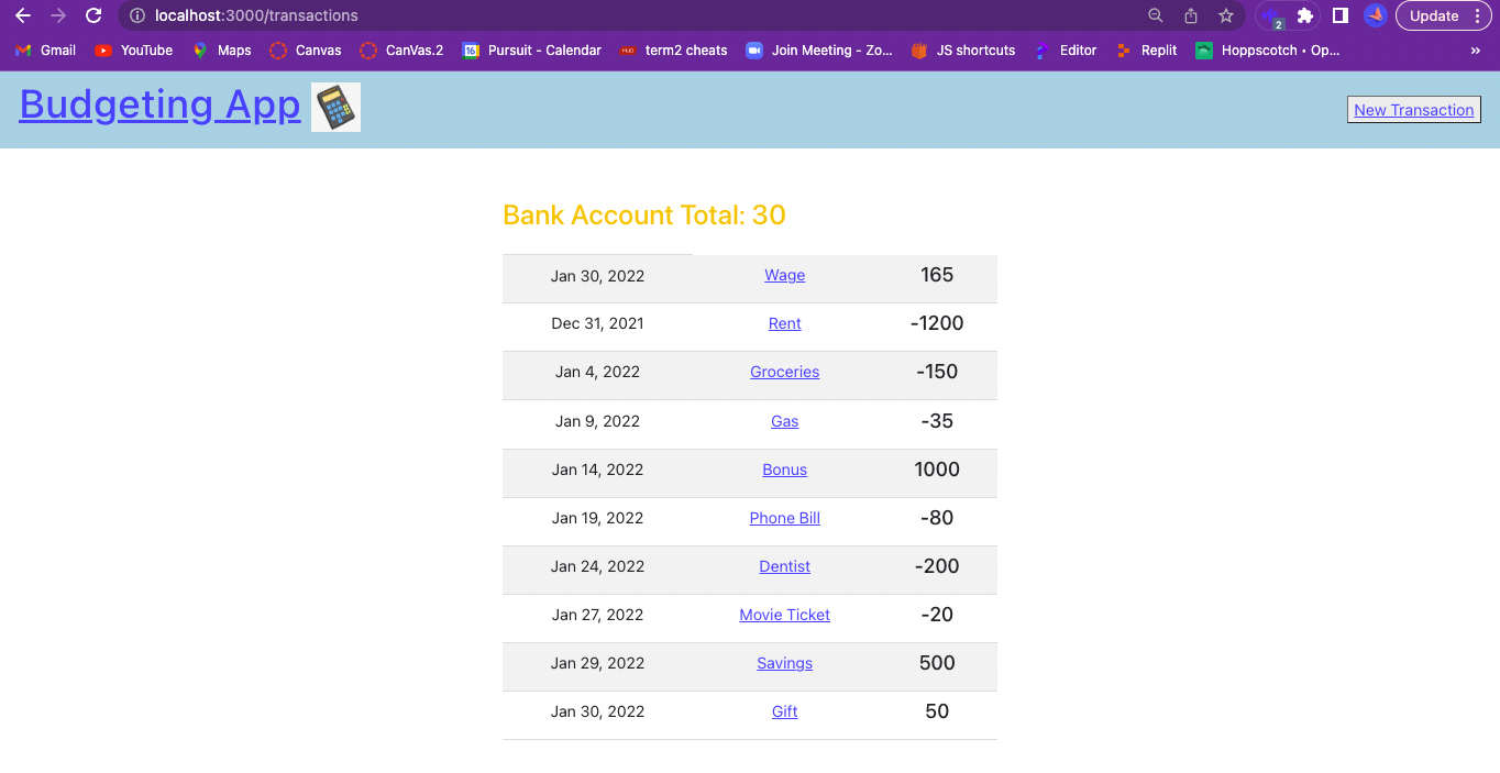 Transaction Index!