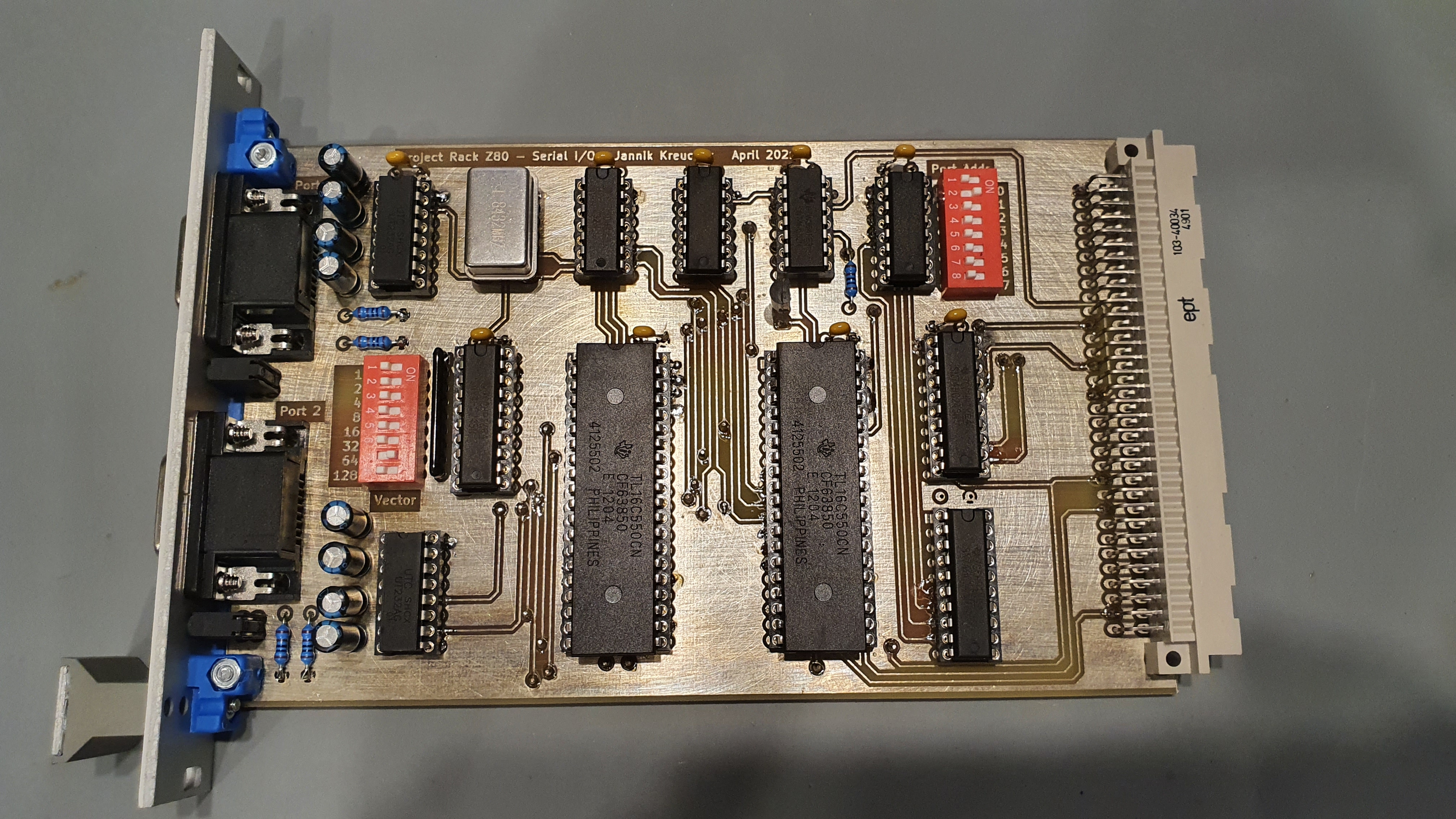 Project RackZ80 - Serial RS232, from the project README