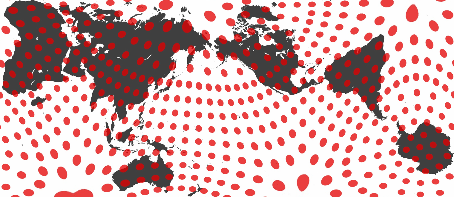 AuthaGraph imitation with Tissot's indicatrices of distortion