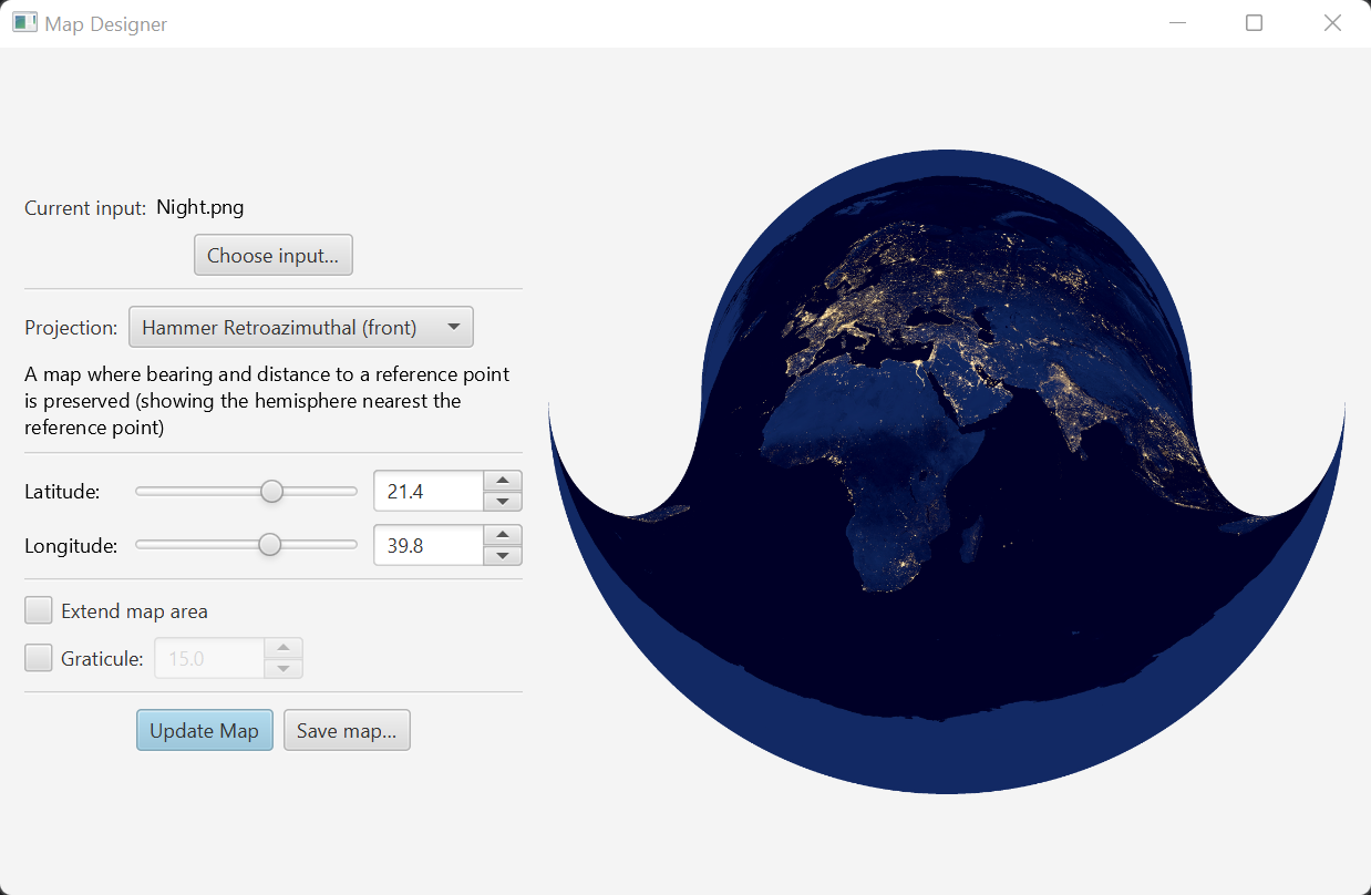 Screenshot of the Map Designer interface
