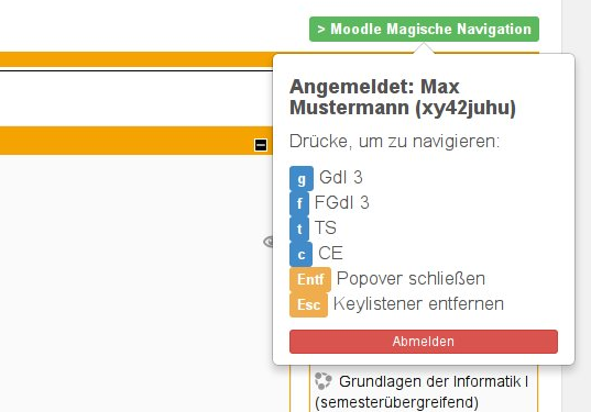 Moodle Magische Navigation