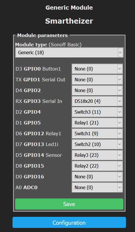 Tasmota Wemos Config