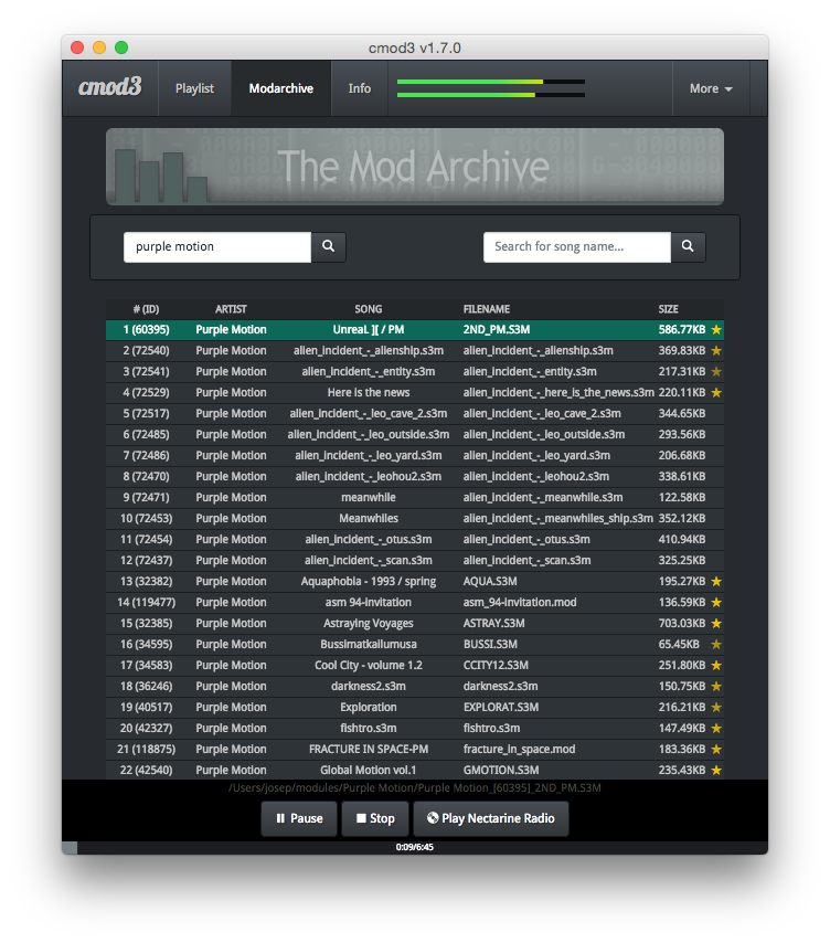 GitHub - electronoora/webaudio-mod-player: MOD/S3M/XM module player for Web  Audio