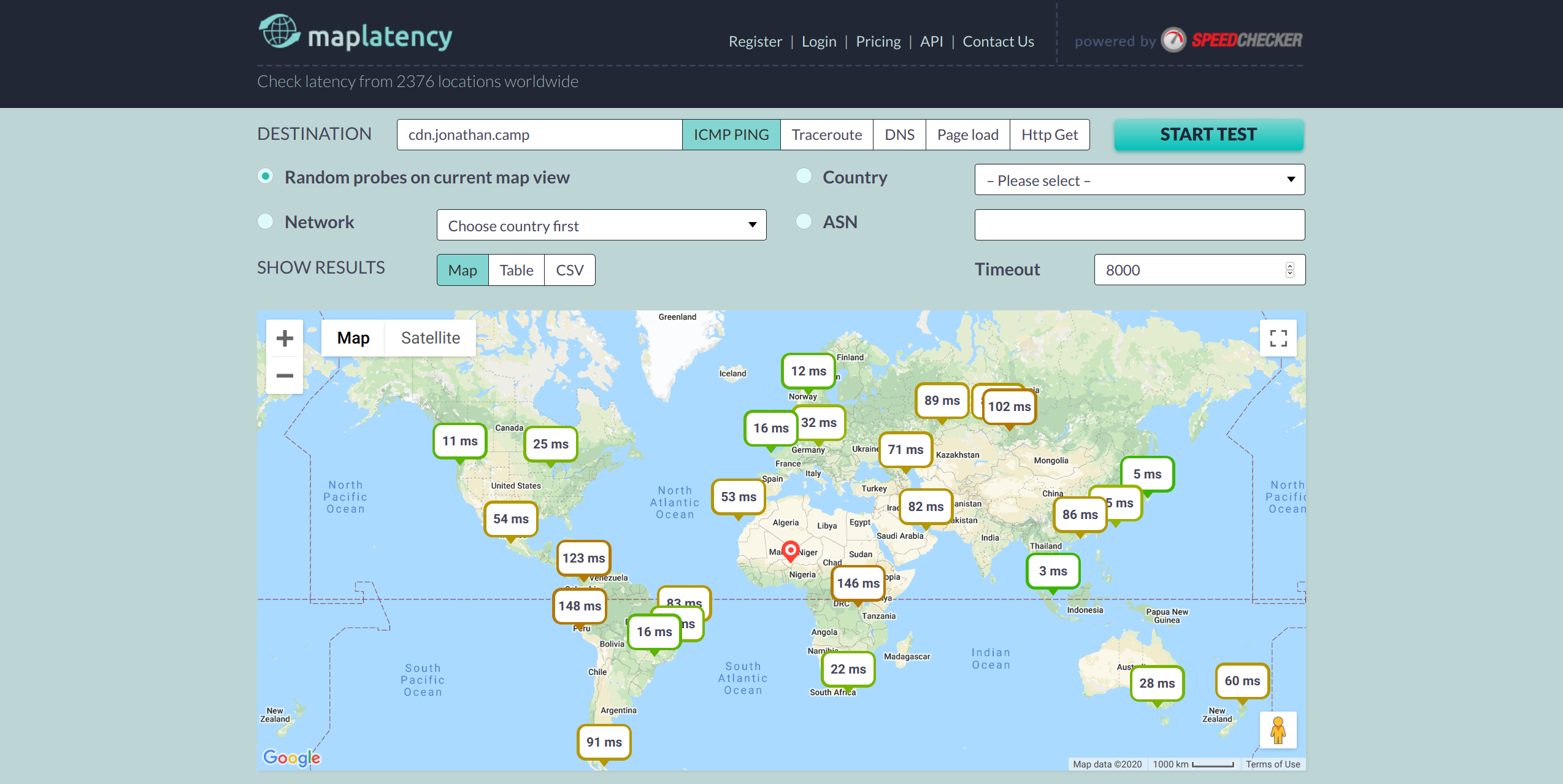 latency map