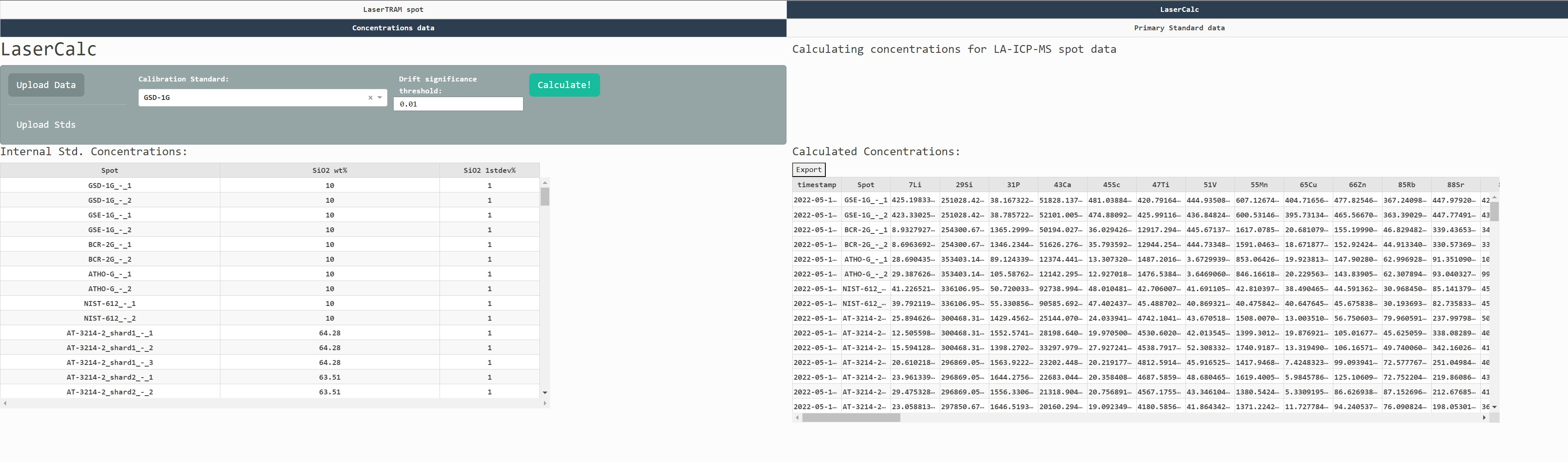 LaserCalc GUI