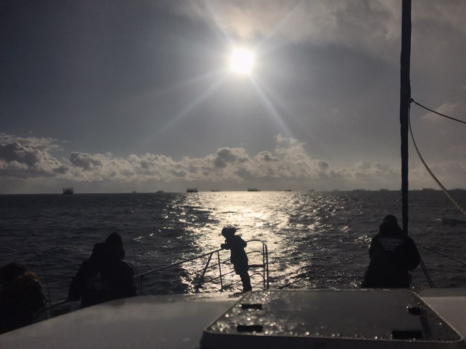 Jeju sailing yacht and coastline