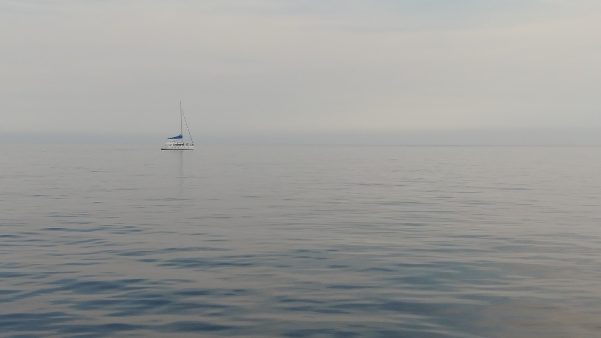 Jeju sailing yacht and coastline