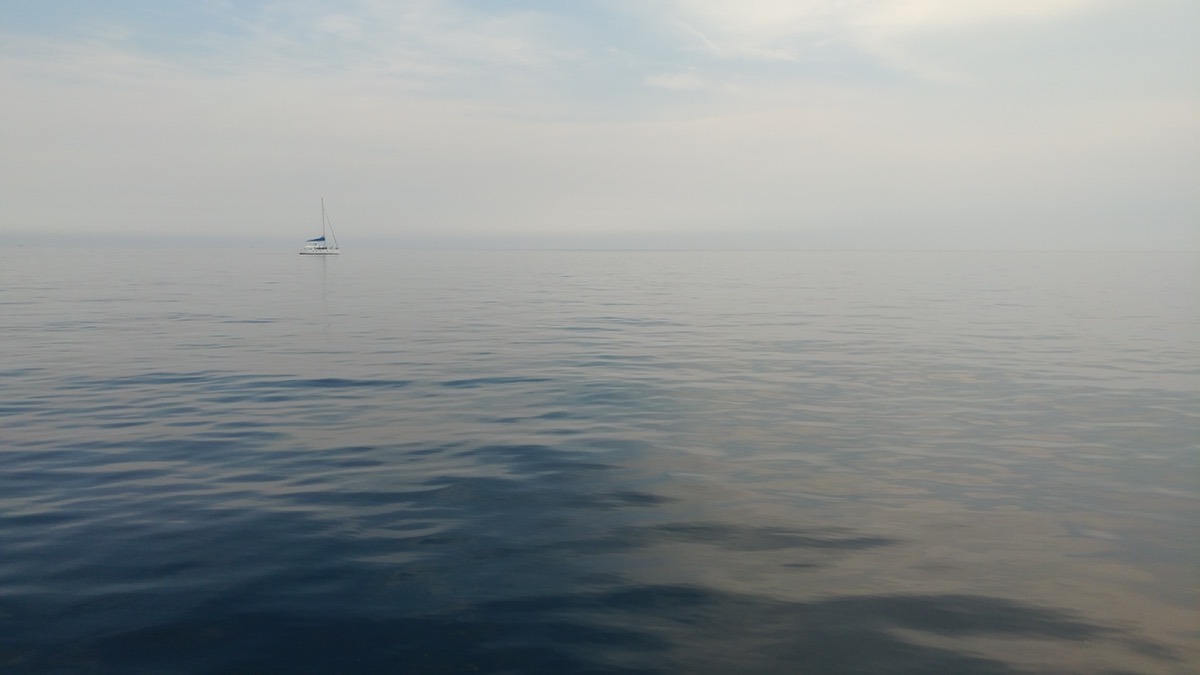 Jeju sailing yacht and coastline