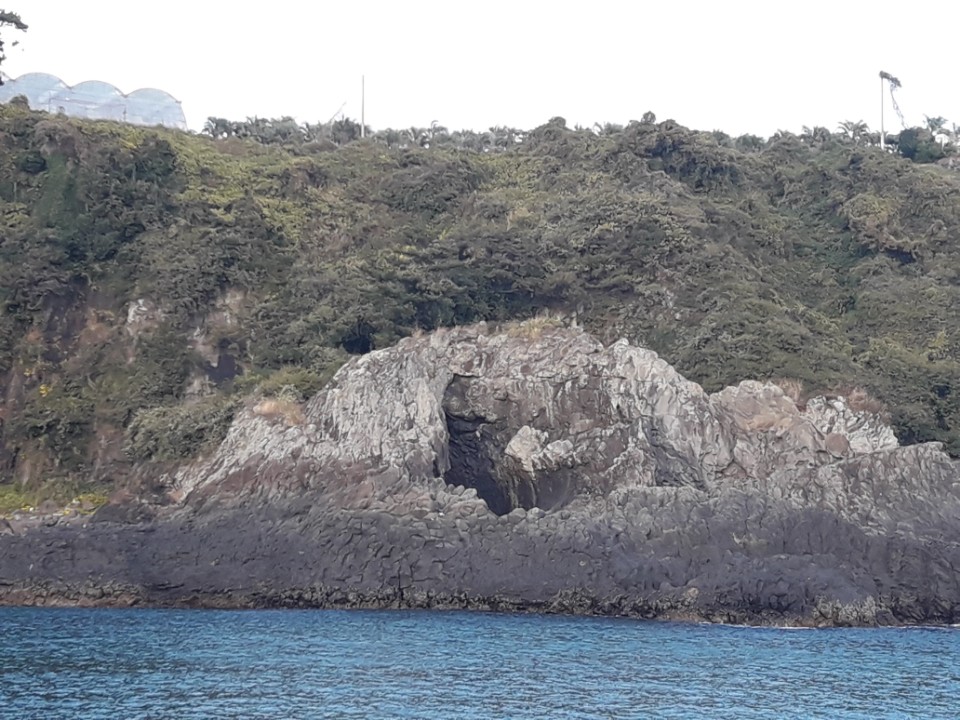 Jeju sailing yacht and coastline