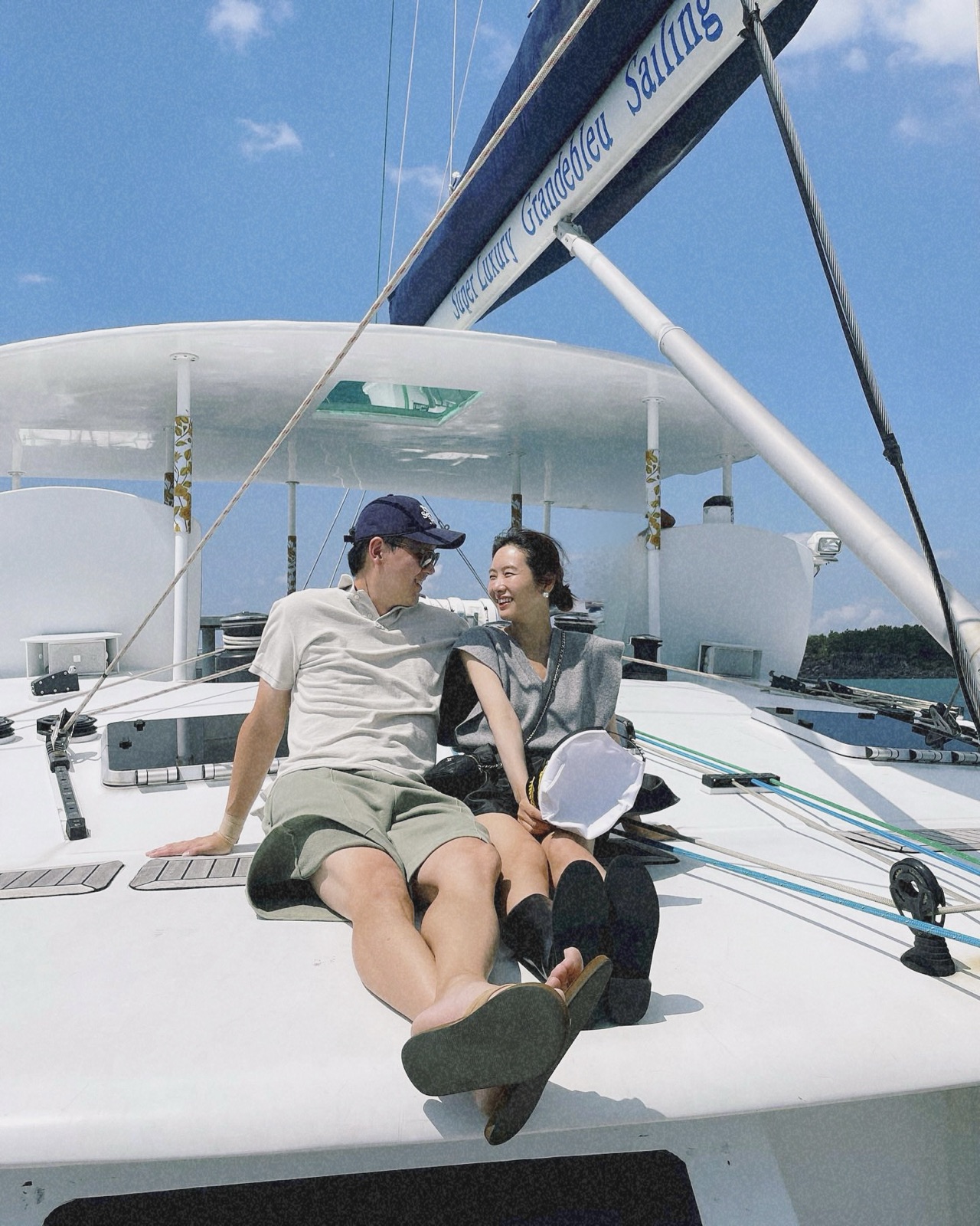Guest on Jeju sunset catamaran