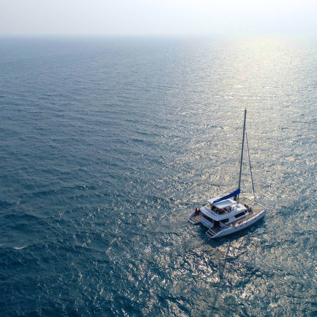 Jeju sailing yacht and coastline
