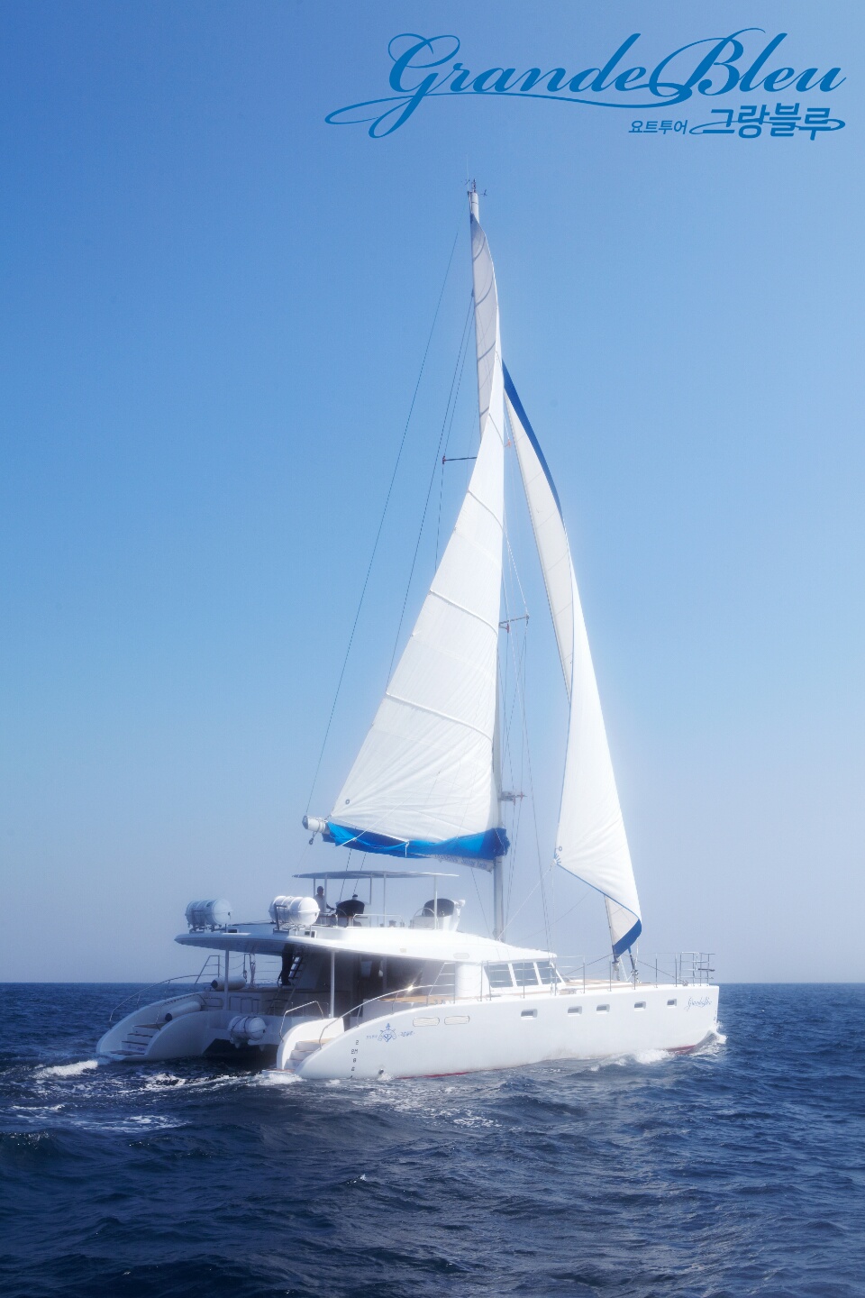 Jeju sailing yacht and coastline