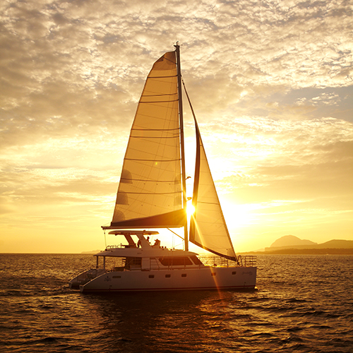 Jeju sailing yacht and coastline