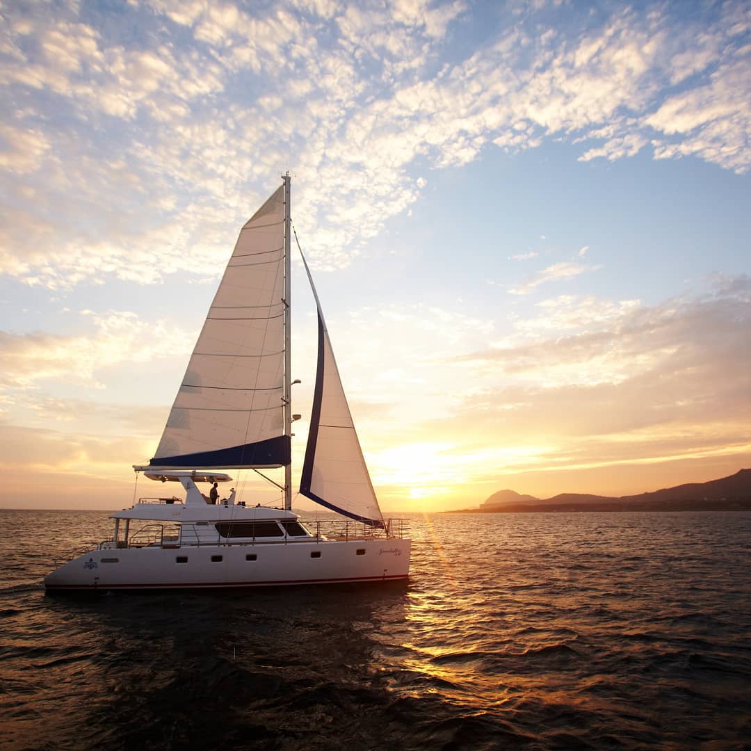 Jeju sailing yacht and coastline