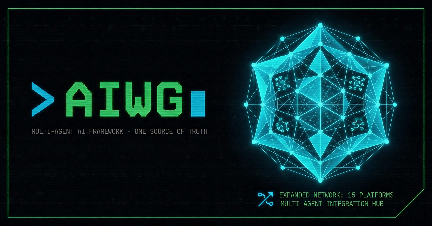 AIWG — multi-agent AI framework, one
source of truth; network connecting AI tools
