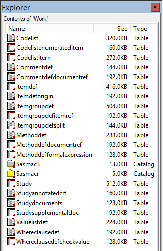 Example dataset from define-xml