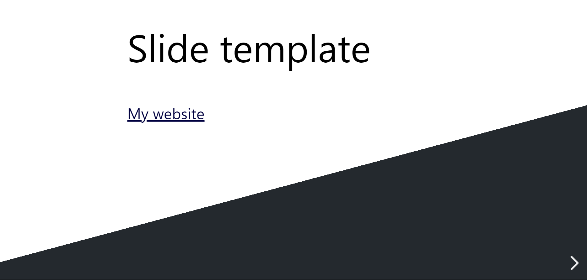 Title slide of the template