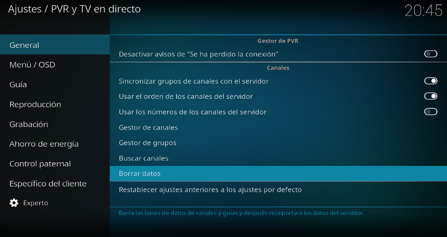 TVHeadend Channels Config