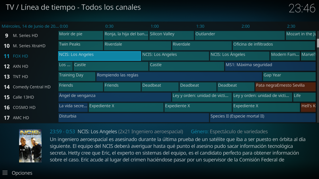 Kodi + TVHeadend + Movistar TV Grabber