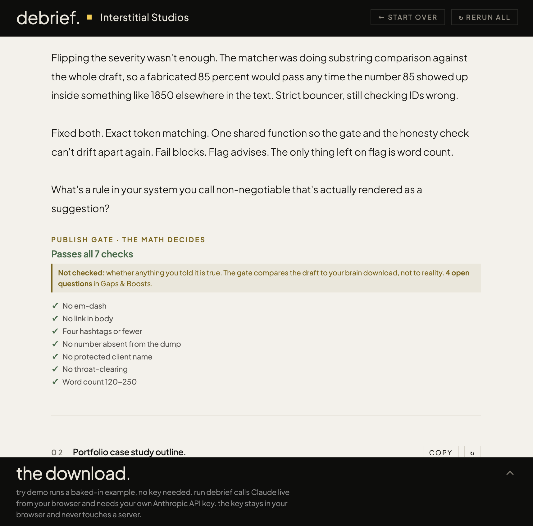 Carousel slides and the Gaps and Boosts panel generated from one brain download