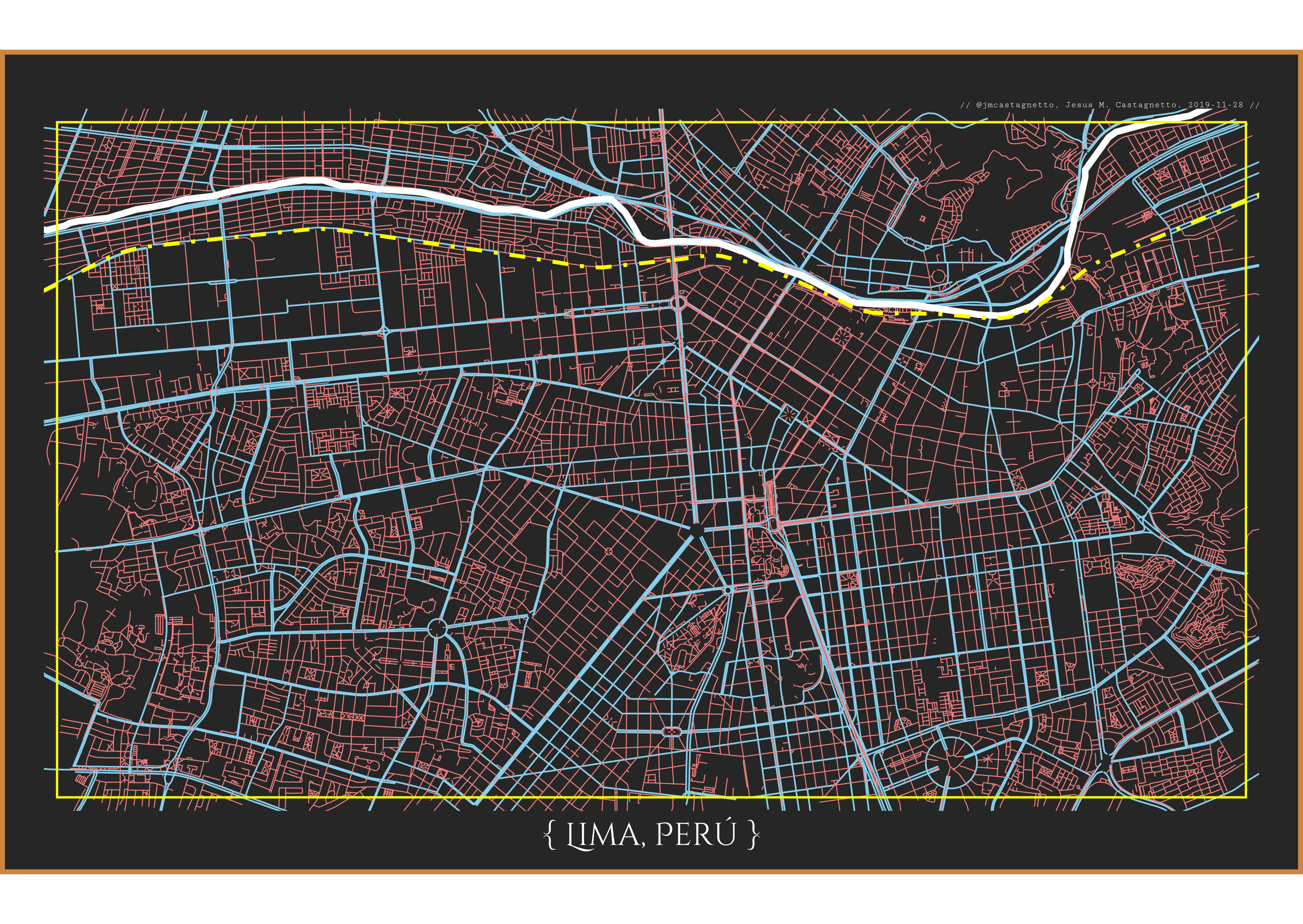 Map of Lima, Perú